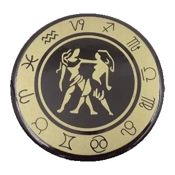 Obraz Černo-zlatý Magnet se znamením zvěrokruhu Blíženci