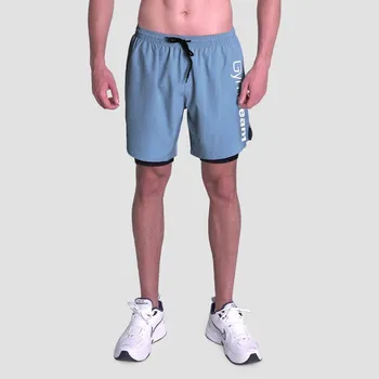 Pánské kraťasy GymBeam 2in1 Shorts Essence Blue XXL