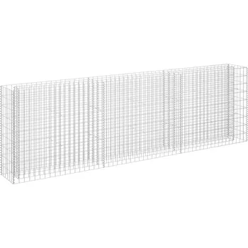 Vyvýšený záhon Gabionový vyvýšený záhon pozinkovaná ocel 270 x 30 x 90 cm stříbrný