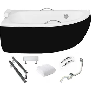 Vana Asymetrická akrylátová vana Besco Milena Premium, boční odtok, 150 x 70 cm