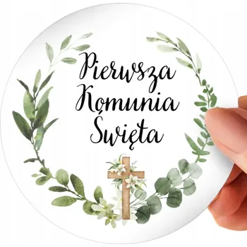Obraz Samolepky PRVNÍ SVATÉ PŘIJÍMÁNÍ kulaté archy 75 kusů 5 cm