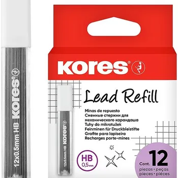 Mikrotužka KORES do mikrotužky 0.5 mm HB - 12 x 12 tuh v balení