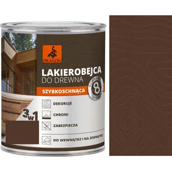 Lak na dřevo Lazurovací lak Dragon 0,2 l hnědá satén