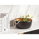 Dekorativní mísa černá a zlatá železná kulatá domácí dekor příslušenství glam design Beliani