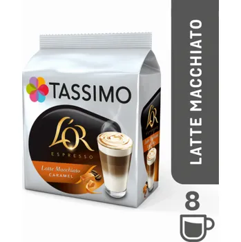 Douwe Egberts Tassimo L\'OR Latte Macchiatto karamel 8+8 ks