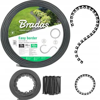 Zahradní obrubník Plast Zahradní lem 1000 cm x 4 cm šedý