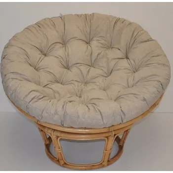 Křeslo Axin Trading s.r.o. Ratanový papasan 110 cm medový polstr tmavě béžový melír