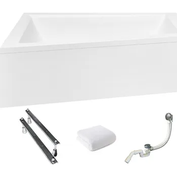 Vana Asymetrická akrylátová vana Besco Intima, odtok uprostřed, 150 x 85 cm