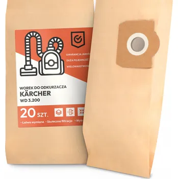 Sáček do vysavače 20x SÁČEK do VYSAVAČE Kärcher WD 3.200 Papírový Sáček SÁČKY DVOUVRSTVÉ 2A