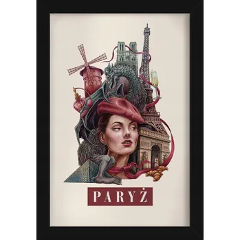 Obraz Rámeček s obrazem Vintage retro styl Paříž Eiffelova věž Notre Dame 20x30 cm