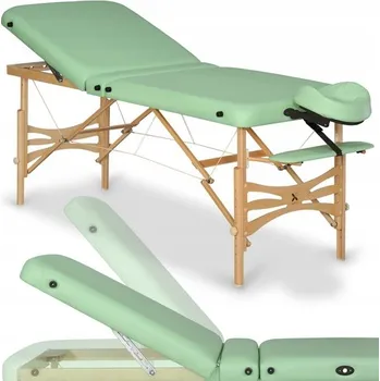 Obraz Skládací masážní stůl dřevěný Habys zelený