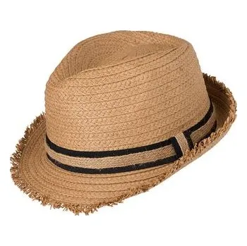 Klobouk Myrtle Beach MB6703 letní slaměný klobouk karamelová - černá Velikost: L/XL