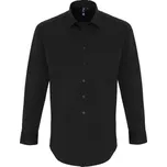 Premier Workwear Pánská bavlněná košile s dlouhým rukávem PR244 Black XXL