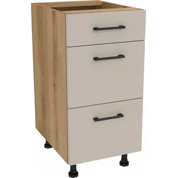 Komoda Kuchyňská skříňka se zásuvkami 40 CAPRI Dub Evoke, čelo Kašmír Mat