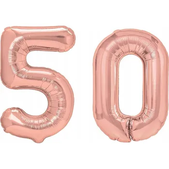 Balónek SUPER Sada Narozeninových Balónků 50. Narozeniny Růžové Zlato 2ks MK715