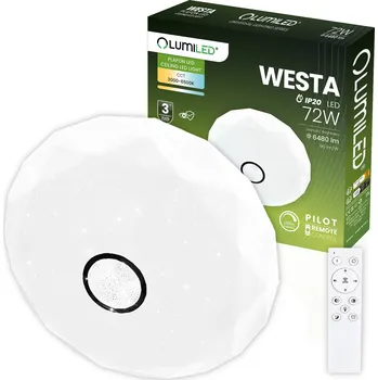 Stropní Svítidlo diamantový Lumiled 48 x 48 cm, bílé krystaly