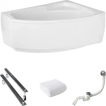 Vana Asymetrická akrylátová vana Polimat FRIDA s bočním odtokem 150 x 90 cm