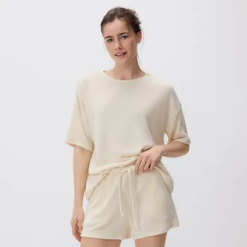 Dámské kraťasy Reserved - Pletené šortky s viskózou - tělová - YH607-02X - YH607-02X-M