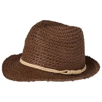 Klobouk Myrtle Beach MB6704 letní slaměný klobouk hnědá - písková Velikost: S/M