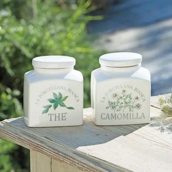 Dóza na potraviny LA PORCELLANA BIANCA Conserva 0,5 l 2 ks - porcelánové nádoby na čaj a heřmánek