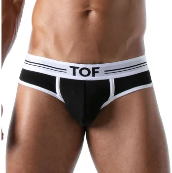 Pánské erotické prádlo Slipy TOF Paris French Briefs černé S, pánské bavlněné slipy
