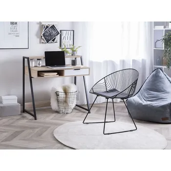 Psací stůl psací stůl Světle hnědý 100 x 50 cm s prodloužením a zásuvkou pro počítač Beliani