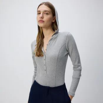 Dámské tričko Reserved - Body s kapucí - světle šedá - 571GC-09M - 571GC-09M-L