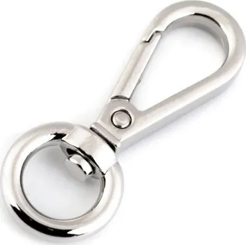 Kovová karabina otočná, průvlek 12 mm Balení: 1 ks, Varianta: 1 nikl - 8591149507458