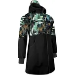 Dámský softshellový kabát UNUO s fleecem Street, Černá, Listy a větvičky Velikost: 3XL