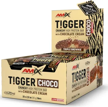 Amix TiggerZero CHOCO Protein Bar Triple Brownie, 20x60g