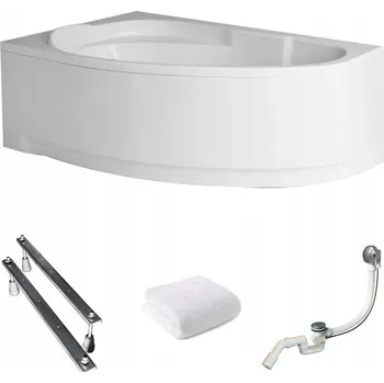 Vana Rohová vana s obkladem Marea 150x100 levá Polimat sifon nožičky držák na ručník