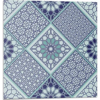 Dlažba Vinylové dlaždice s grafikou do koupelny - Geometrické vzory v mozaice 9x30x30 cm