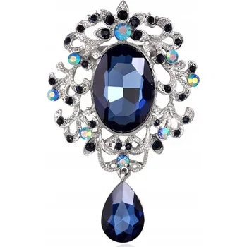 Brož PINETS Barokní brož s modrými zirkony
