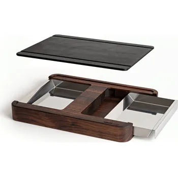 Kuchyňské prkénko Marcato HERITAGE Krájecí deska z masivního ořechového dřeva se zásuvkami