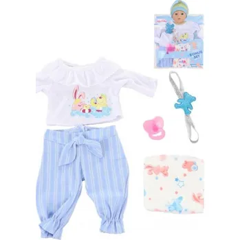 Panenka Oblečení na ramínku pro panenku miminko set s dudlíkem a plínou