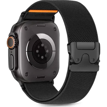 Řemínek na hodinky TECH-PROTECT Řemínek NYLON CLASP APPLE WATCH 6 / 7 / 8 / 9 / 10 / SE / ULTRA 1 / 2 / 3 (44 / 45 / 46 / 49 MM) BLACK