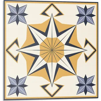 Dlažba Samolepicí vinylové dlaždice do kuchyně - Vzor kompas s hvězdami 20x20x20 cm