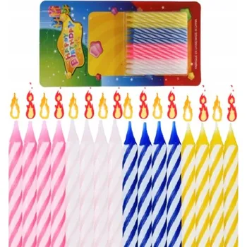 Dortová svíčka SVÍČKY NA DORT K NAROZENINÁM 24 KUSŮ 6 CM