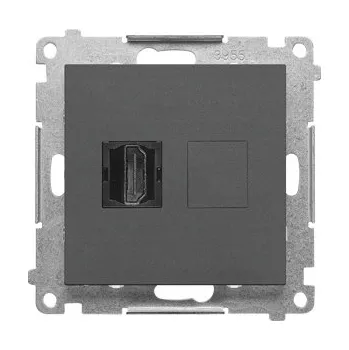 Elektrická zásuvka USB zásuvka do zdi Kontakt-simon šedá