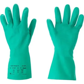 Pracovní rukavice Nitrilové rukavice, dlouhé, chemicky odolné Ansell Solvex 37-675 vel. 7 12 párů
