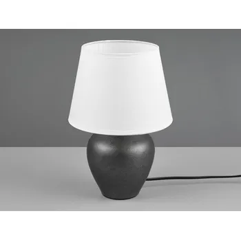 Lampička Stolní lampa Abby, antický nikl/bílá látka