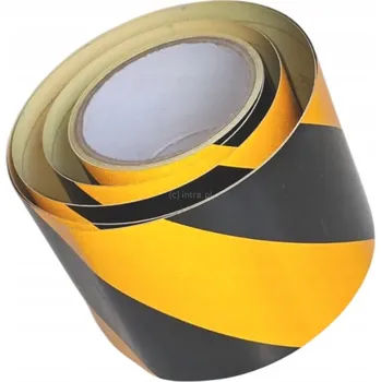 Lepicí páska Páska P2824R 100mm/5m reflexní hladká, jednostranně lepicí, žluto-černá