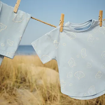 Dívčí tričko Reserved - Tričko s asymetrickou spodní částí - bleděmodrá - 380EC-05X - 380EC-05X-86