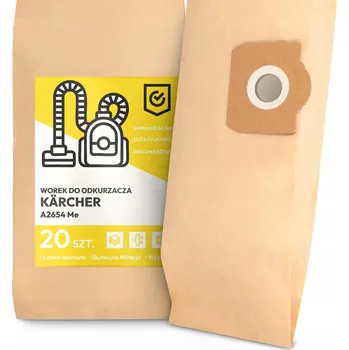 Sáček do vysavače 20x SÁČEK do VYSAVAČE Kärcher A2654 Me Papírový Sáček Sáčky DVOUVRSTVÉ 2A