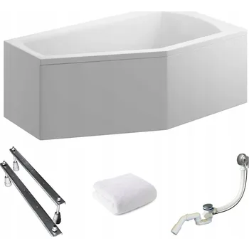 Vana Rohová vana s obkladem Selena 150x90 pravá Polimat sifon nožičky držák na ručník