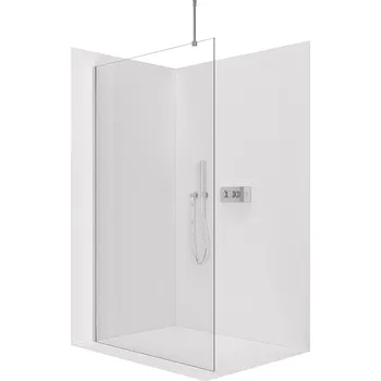 CERANO - Sprchová zástěna Walk-in Onyx Top Round L/P - 10 mm - kulatá vzpěra - chrom, transparentní sklo - 120x200 cm