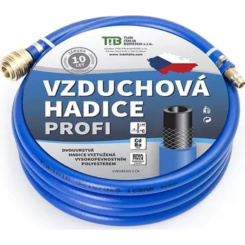 Příslušenství ke kompresoru TUBI Vzduchová hadice modrá s koncovkami 13x19 mm, 5 m