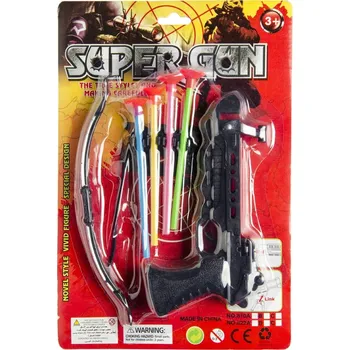 Dětská zbraň Kovbojská pistole se sadou příslušenství, luk a výstřely s přísavkami