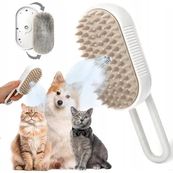 Kartáč pro zvířata ZVLHČUJÍCÍ KARTÁČ PRO KOČKY NA SRST PRO ZVÍŘATA PARNÍ KARTÁČ + RUKAVICE