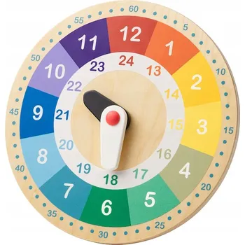 Hodiny IKEA dřevěné hodiny UNDERHALLA, vzdělávací, 25 cm